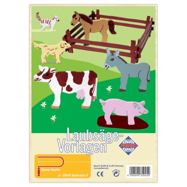 4x Laubsäge Vorlage Schablone Bauernhof Pebaro Vorlagen